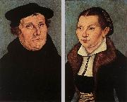 CRANACH, Lucas the Elder Portraits of Martin Luther and Catherine Bore dfg oil on canvas